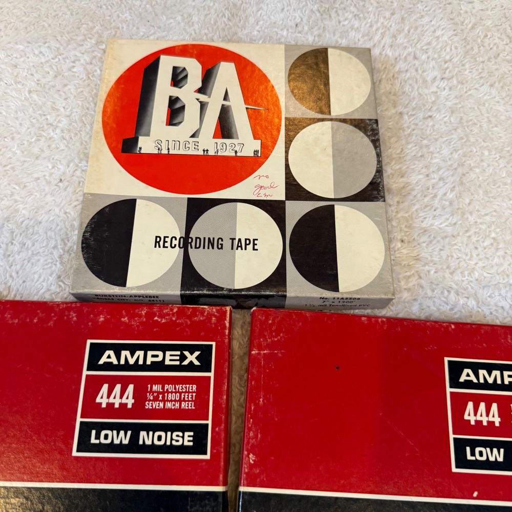 Vintage Reel to Reel Recording Tape Lot Ampex 444 Burstein-Applebee 7 Inch Reels - Picture 5 of 11
